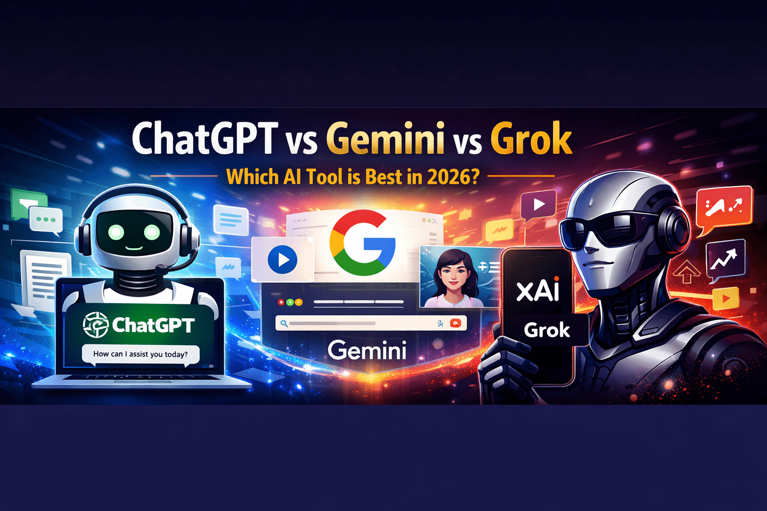 ChatGPT vs Gemini vs Grok: Which AI Tool Is Actually the Smartest in 2026?