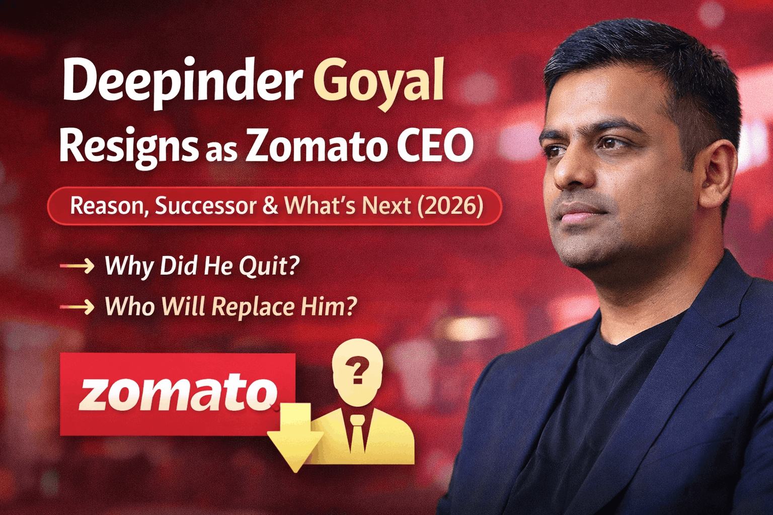 Deepinder Goyal Resigns as Zomato CEO: Reason, Successor & What’s Next (2026)