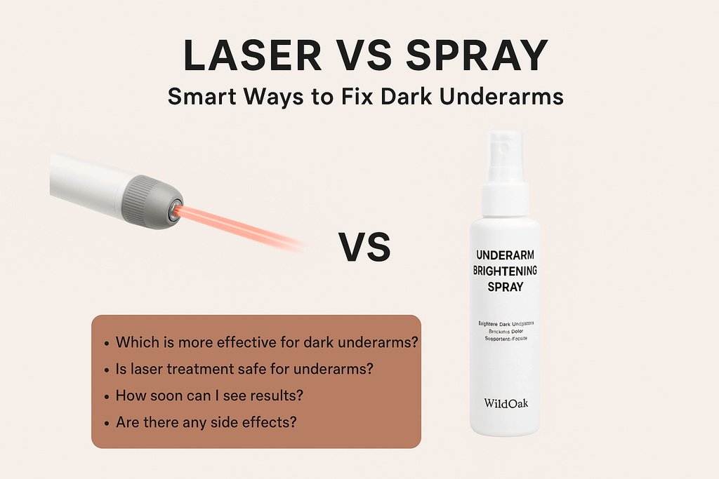 Laser vs Underarm Brightening Spray: Pros & Cons for Dark Underarms | WildOak