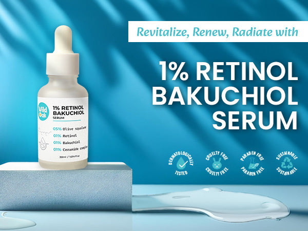 Wild Oak's 1% Retinol Bakuchiol Serum for Anti-Aging, Fine Lines & Wrinkles